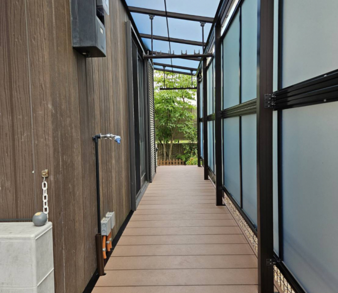 ウッドデッキ・テラス屋根設置工事