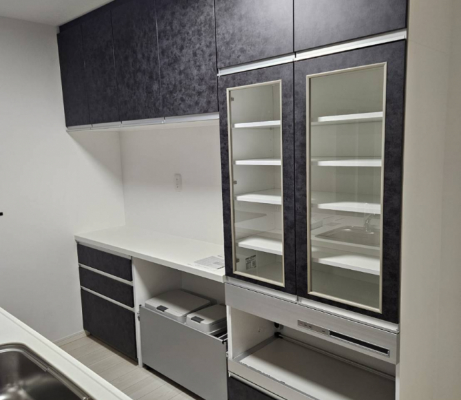 新築カップボード設置工事